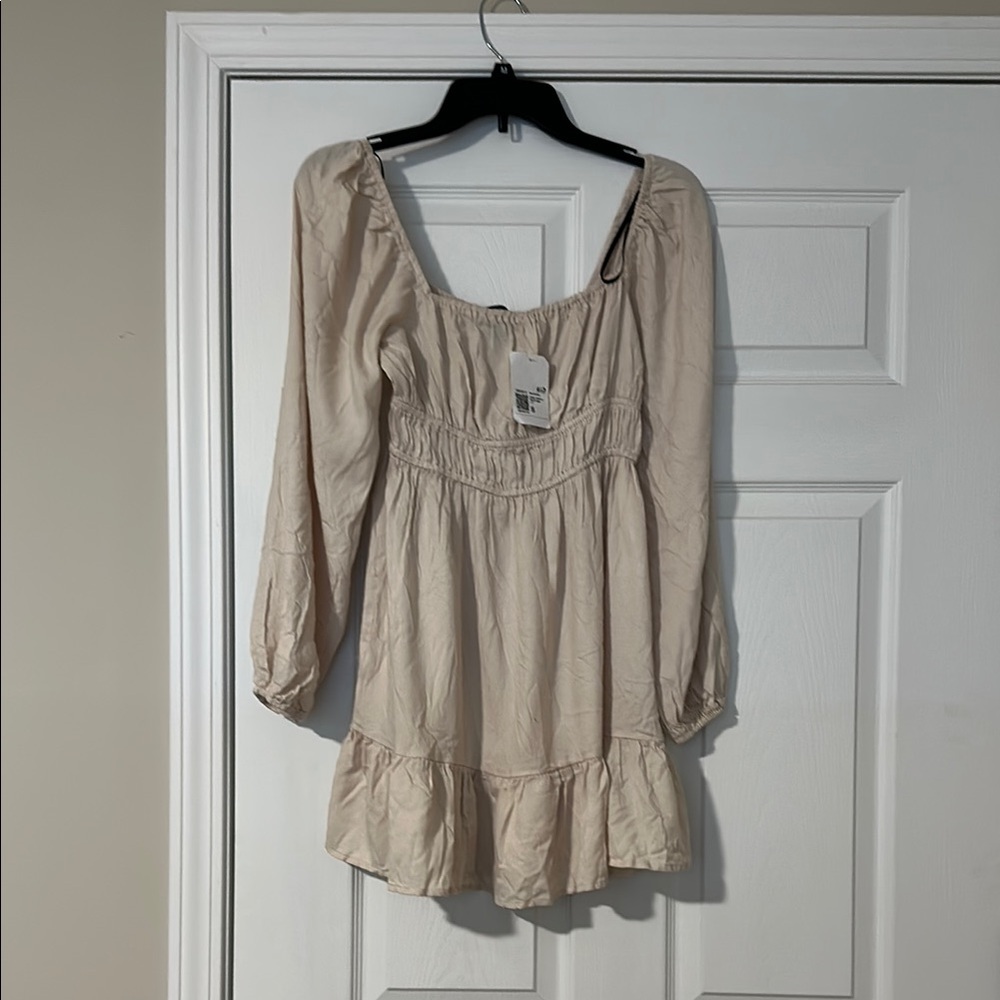 Cream Long Sleeve Dress